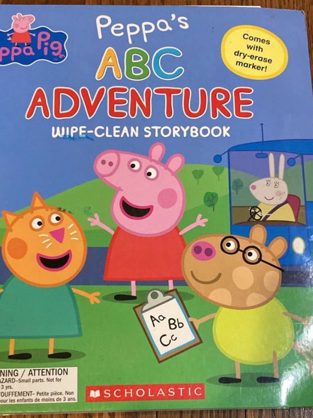 Peppa Pig ABC Adventure Wipe-Clean Storybook - Blue, Pink, Green, Yellow